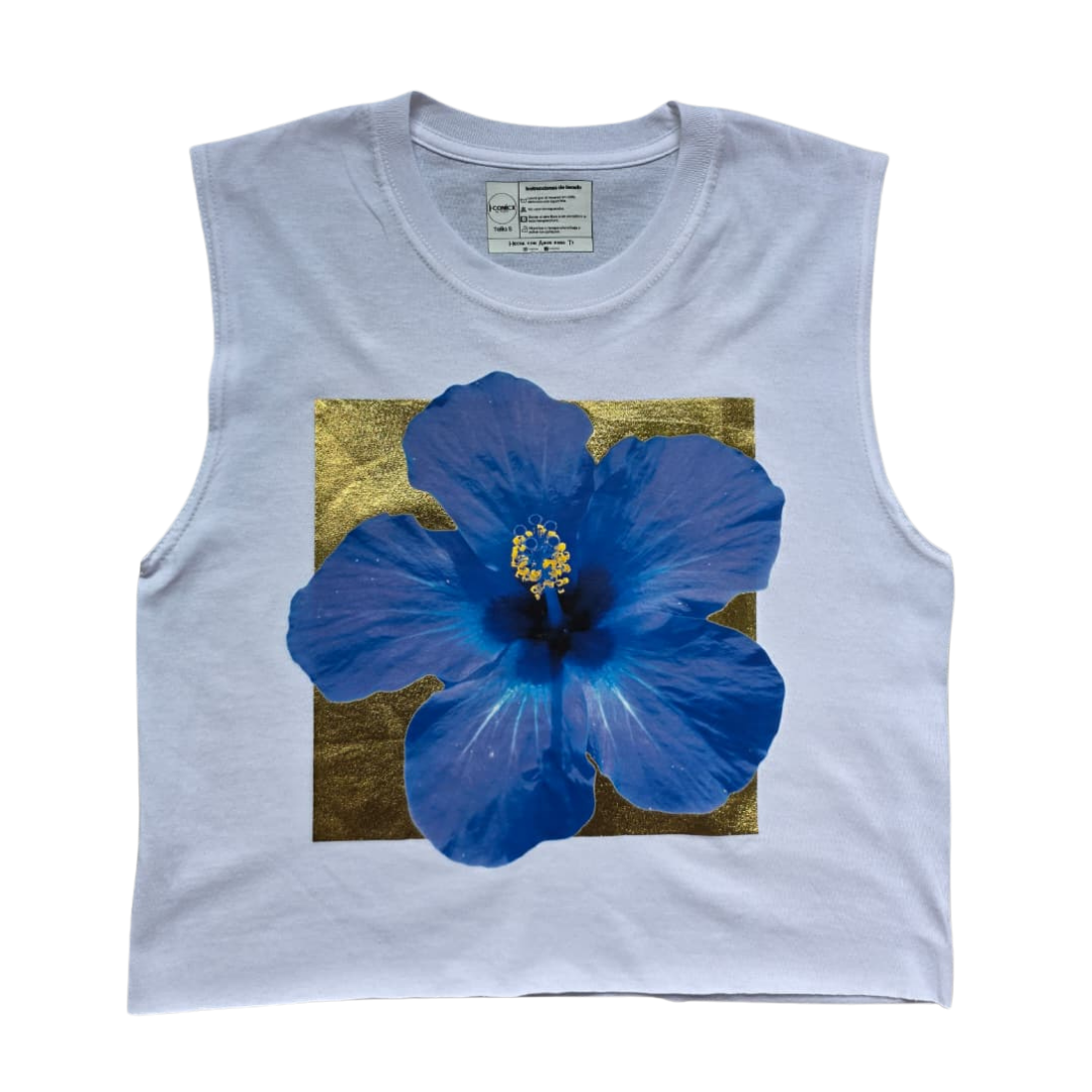 Camiseta Flor Azul