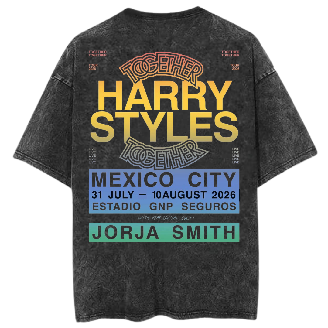 Camiseta Harry Styles “Together Tour Mexico City 2026” Mineral Wash