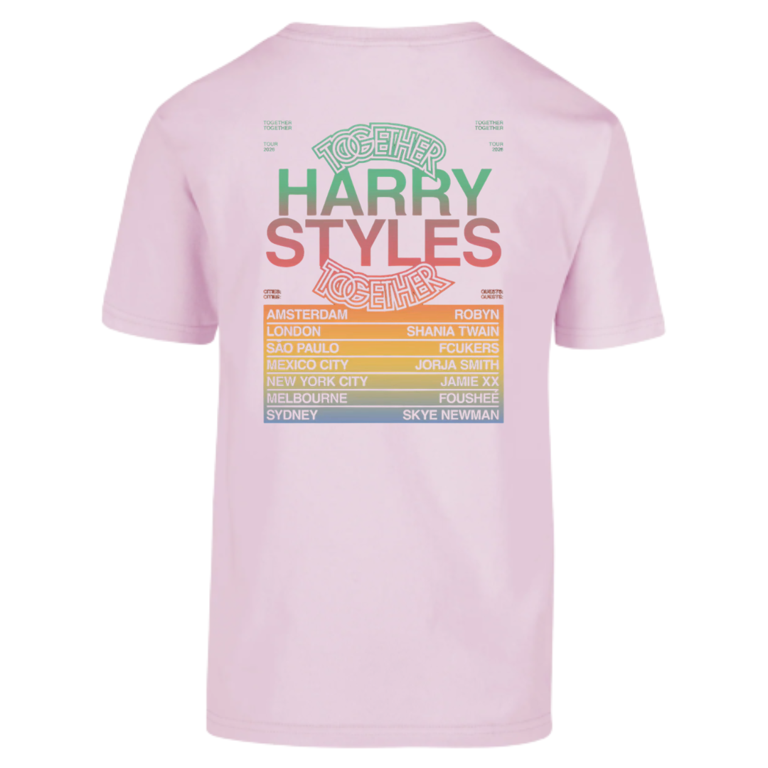 Camiseta Harry Styles “Kiss All The Time” Rosa Pastel | Together Tour Inspired