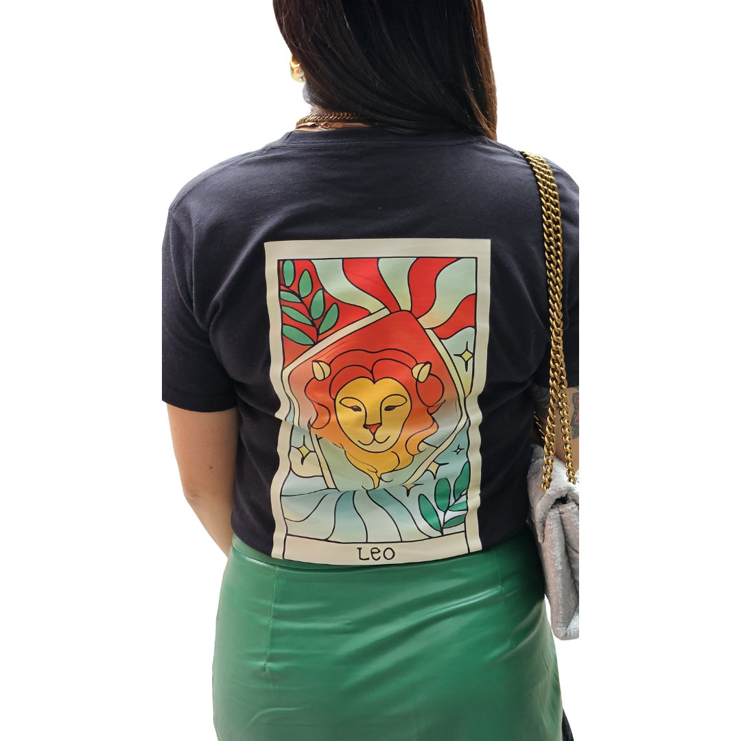 Camiseta Zodiacal Mujer - Constelación al Frente y Carta en la Espalda