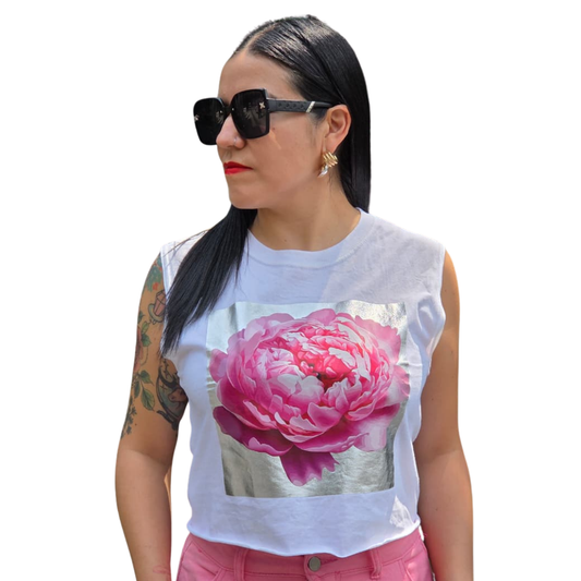 Camiseta Flor Rosa