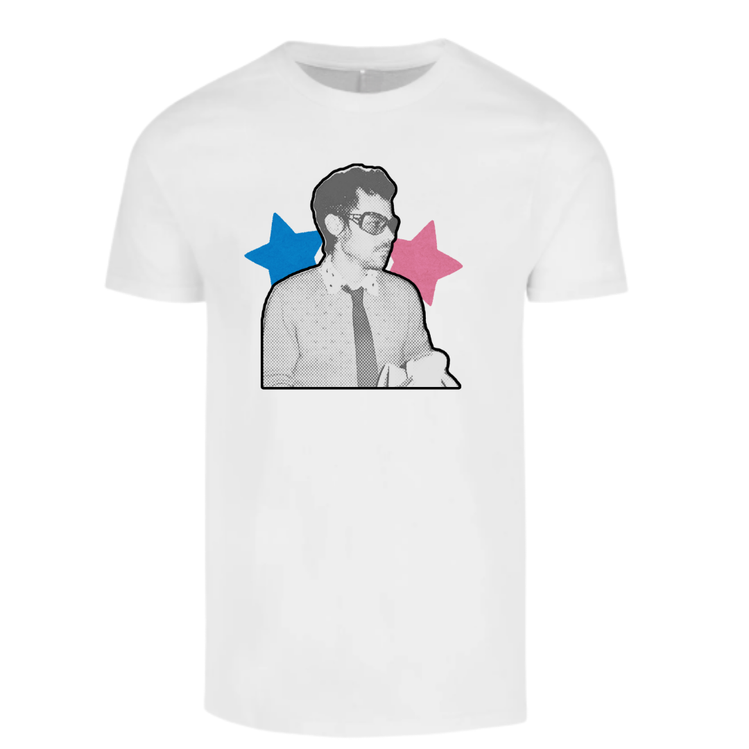 Camiseta Harry Styles “Kiss All The Time” Blanca Minimal Disco Edition