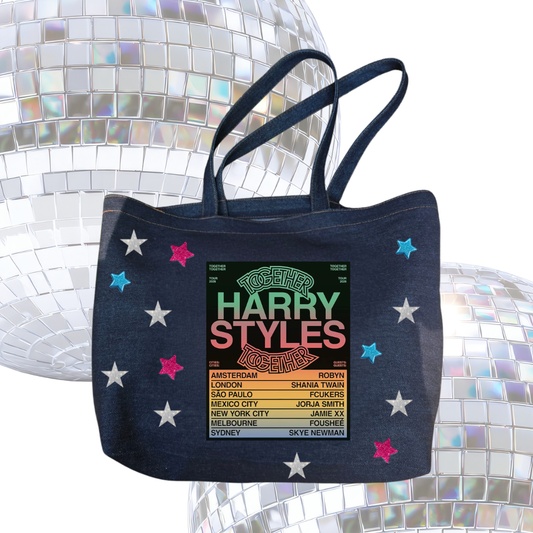 Bolsa Tote Denim Together Tour Inspired | Harry-Inspired Concert Collection