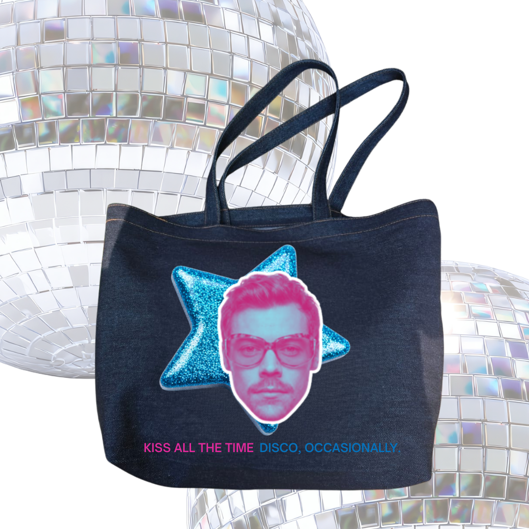 Bolsa Tote Denim Disco Star Pink Edition | Harry-Inspired Collection