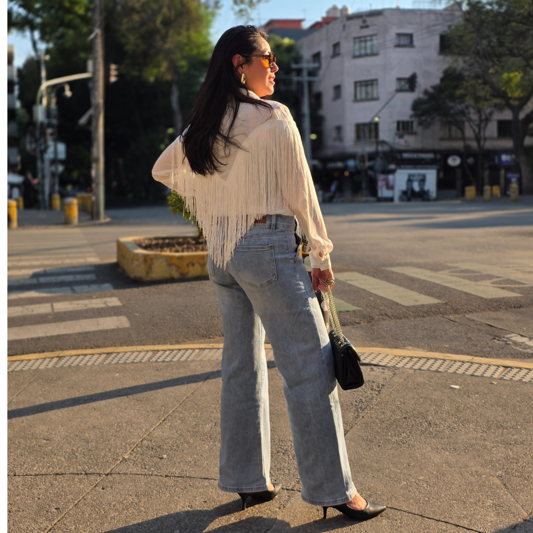 Jeans Wide Leg Utility con Jareta