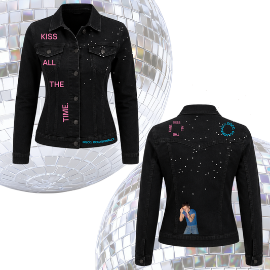 Chamarra Harry Styles “Kiss All The Time” Negra | Disco Minimal Edition