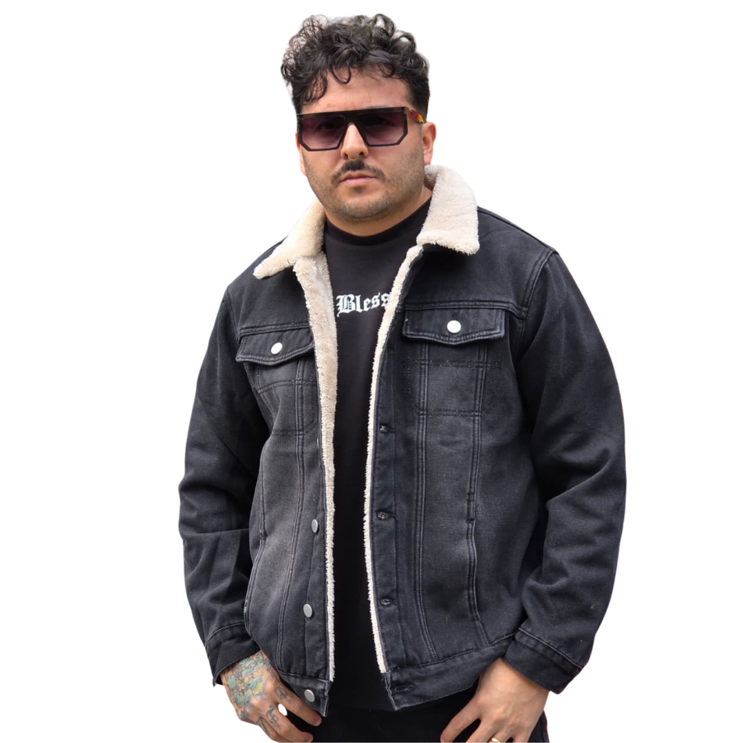 Chamarra de mezclilla afelpada