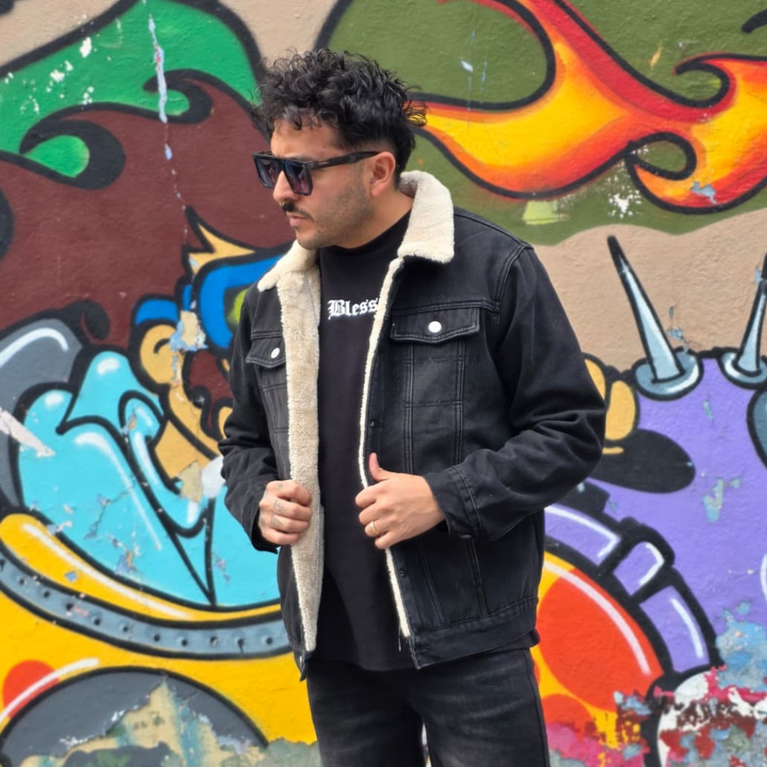 Chamarra de mezclilla afelpada