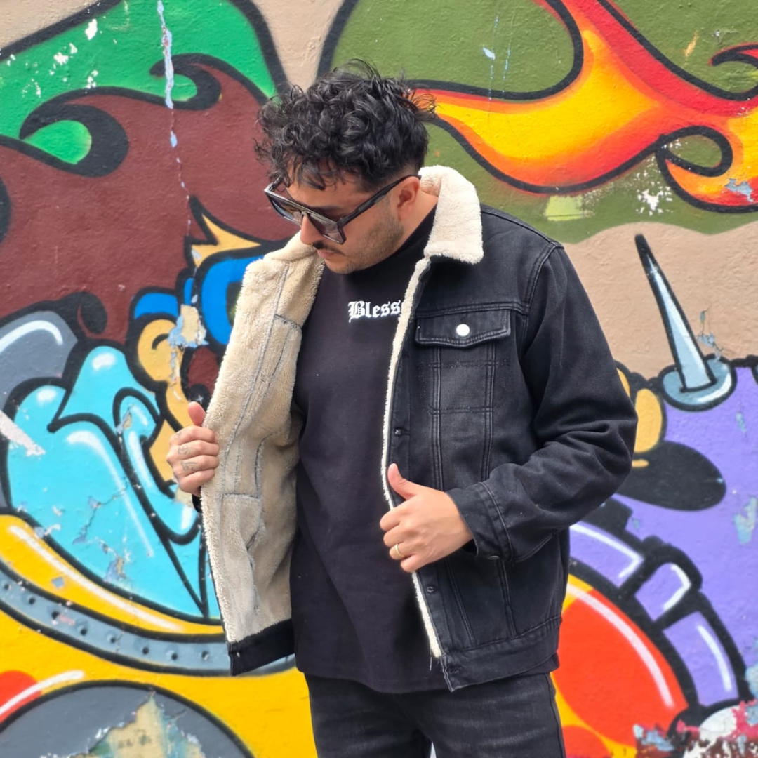 Chamarra de mezclilla afelpada