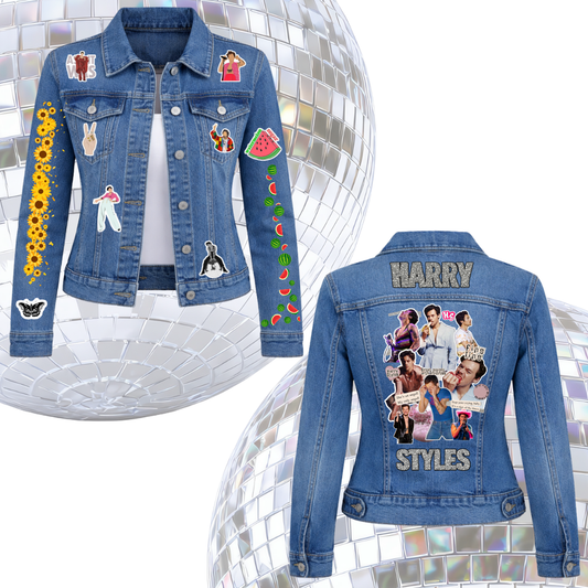Chamarra Harry Styles Fan Art Denim Jacket | Concert Jacket