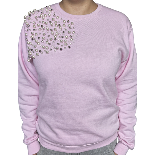 Sudadera Apliques de Perlas