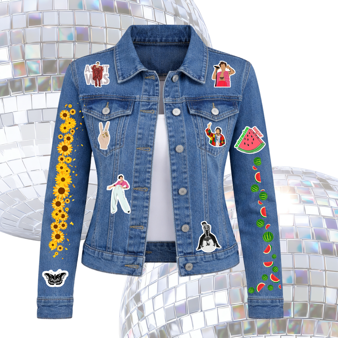 Chamarra Harry Styles Fan Art Denim Jacket | Concert Jacket