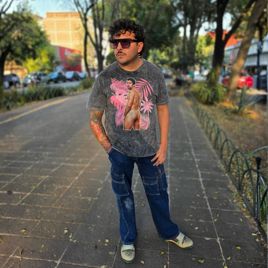 Camiseta Unisex Mineral Wash - Bad Bunny Desnudo